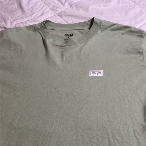 Obey Green Short Sleeve Tee Minimalist Design - Picture 1 of 3